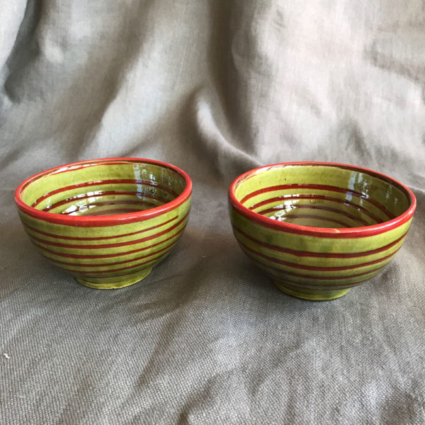 2-Green-and-Red-Stripped--Bowls