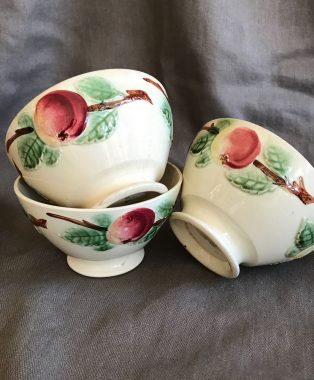 3-French-pottery-bowls-Peach-design