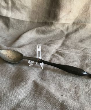 Pewter-and-turned-ebony-spoon