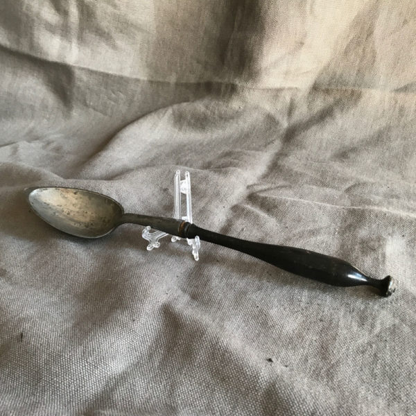 Pewter-and-turned-ebony-spoon